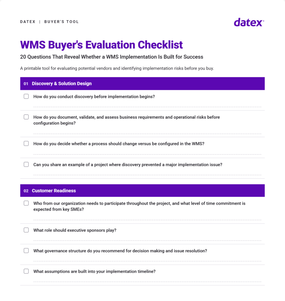 WMS Buyer's Guide Checklist