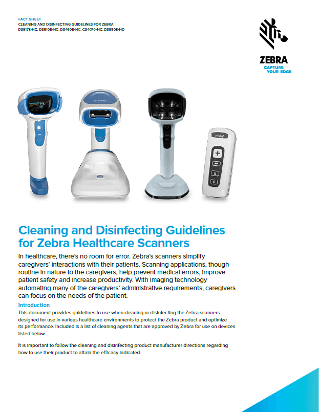 cleaning and disinfecting guidelines for zebra healthcare scanners