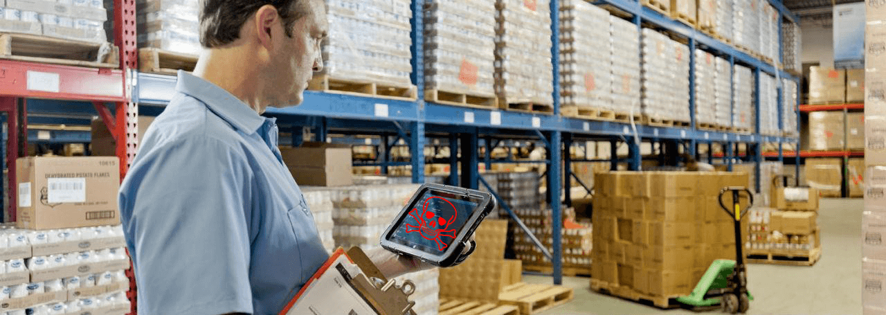 ransomware attack on mobile devices in warehouse